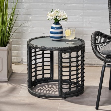 Grey Rattan - Hold Chilled Drinks - Outdoor Summer - Easy Drink Access