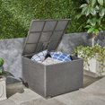 thumbnail image 1 of Grey Rattan Storage Box for Outdoor Use Stores Light - weight Blankets and Serves as Informal Table, 1 of 6