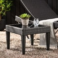 thumbnail image 1 of Grey Rattan and Iron Table | Suitable for Outdoor Dining and Plant Arrangement | UV and Rain-Resistant Design, 1 of 4