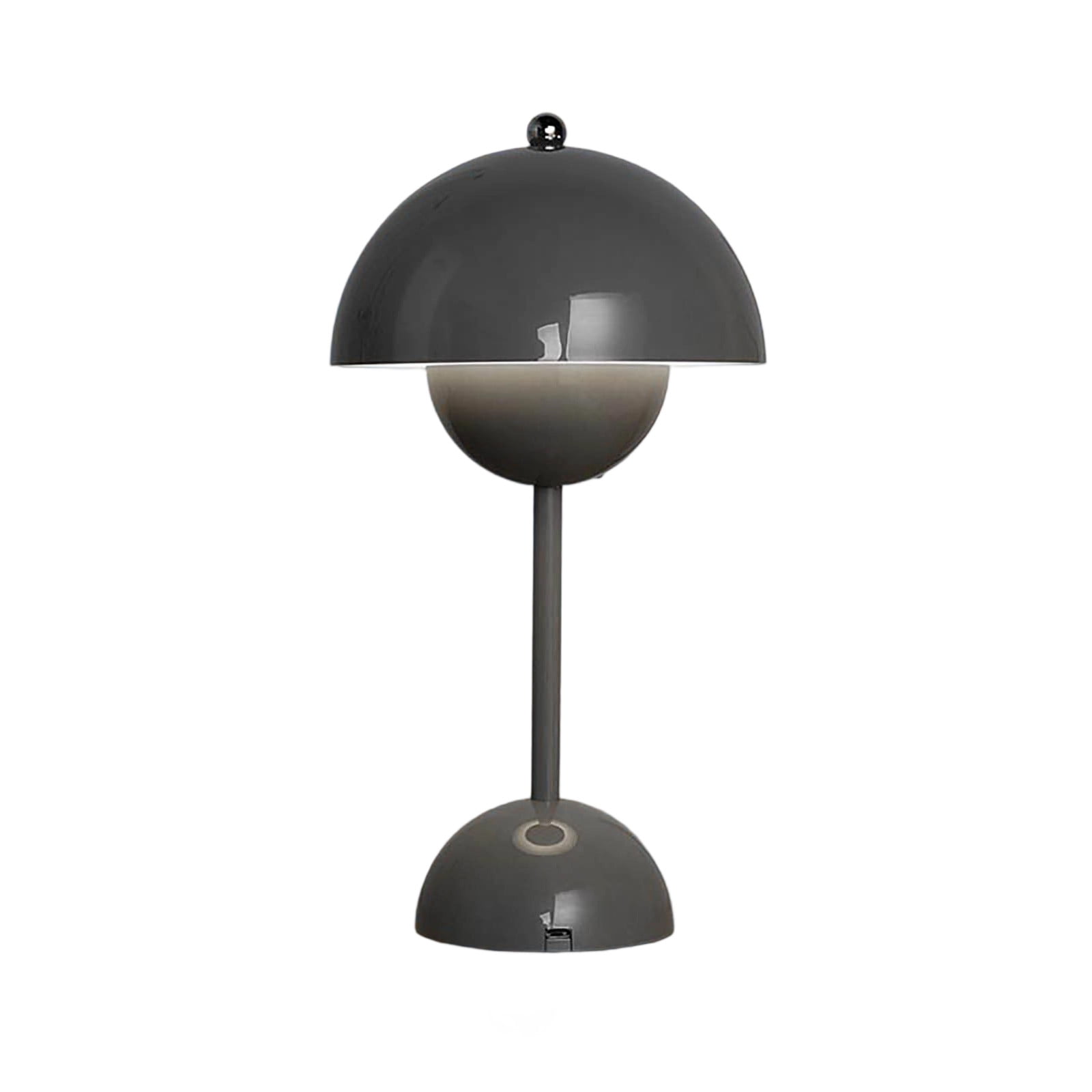 Grey Rechargeable Flower Bud Desk Lamp Touch Dimmable Night Light Minimalist Mushroom Table Lamp Retro Bedside Lamp for Bedroom