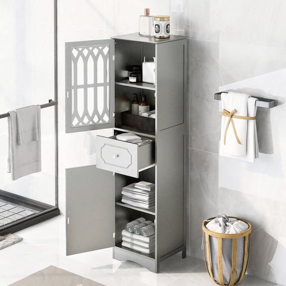 Ample Storage Freestanding Cabinet - Perfect for Daily Bathroom Items