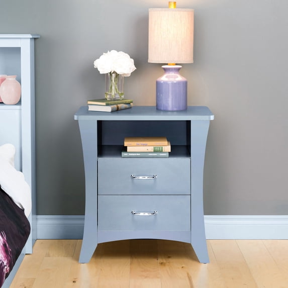 Grey Rectangle Nightstand with Drawer Feature | Bedroom Storage for Daily Necessities | Experience Smooth 3/4 Extension Drawer Glides