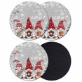 thumbnail image 1 of Grey Red Christmas Coasters Set of 4, Absorbent Coasters for Drinks, Gnomes Xmas Tree Snowflake Gifts Birds Coaster for Desk Coffee Table Protection, Home Decor House Warming Gifts 4", 1 of 8