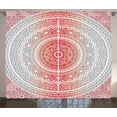 thumbnail image 1 of Ambesonne Ethnic Curtains 2 Panel Set, Ombre Mandala Boho Art, 108" x 84", Grey Red, 1 of 3