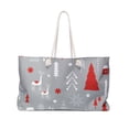 thumbnail image 1 of Grey-Red Holiday Weekender Bag-Birthday Bag-Christmas Bag-Deer's-Travel Bag, 1 of 5