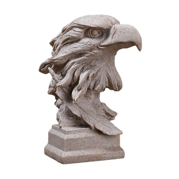 Grey Gray Resin Falcon Figurine For Tabletop Display Stylish Decorative Piece For Living Room & Study