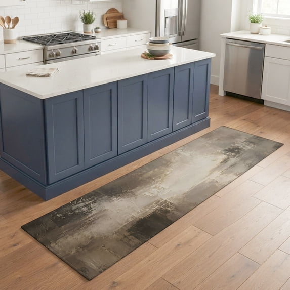 Grey Retro Abstract Art 2'x6' Runner Rugs for Hallway Kitchen Bedside Non Slip Washable, Luxury Aesthetics Vintage Art Entryway Rug Runners with Rubber Backing, Long Carpet Runner for Laundry Room