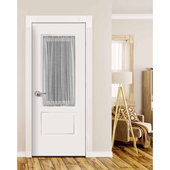 Grey Retro Greek Key Blackout Door Curtains for French, Glass,Front, Back, Patio Door, Geometric Greece Ancient Rustic Thermal Insulated Rod Pocket Window Curtain Drapes With Tiebacks 25"x40"