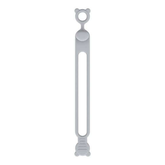 Grey Reusable Silicone Cable Organizers For Cord Management Self Fastening Design 10 Pieces For Home And Office