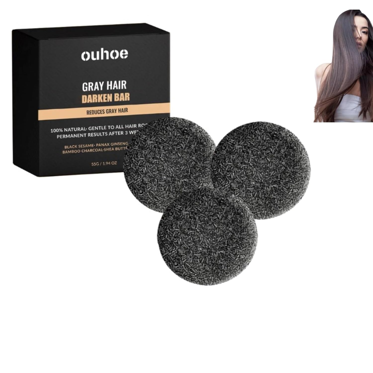 Grey Reverse Bar, Grey Hair Soap Bar for Men 55g