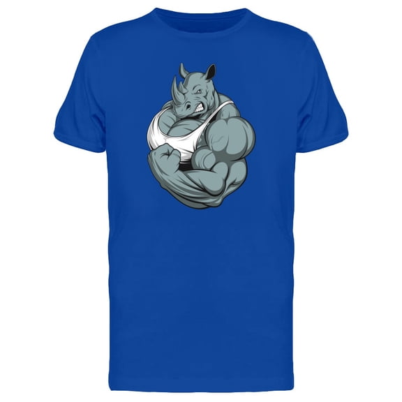 Grey Rhino Flexing T-Shirt Men -Image by Shutterstock, Male x-Large