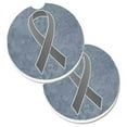 thumbnail image 1 of Grey Ribbon for Brain Cancer Awareness Set of 2 Cup Holder Car Coaster, 1 of 1