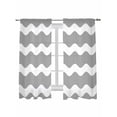 thumbnail image 1 of Grey Ripple Curtains 63 Inch Length, Sheer Curtains for Bedroom Living Room Window Simple Gray White Waves Aesthetics Rod Pocket Voile Drapes Kitchen Curtains Small Half Window 42"x63" 2 Panels, 1 of 6