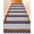 thumbnail image 1 of Grey Ripple Stair Treads Non Slip for Steps Grey Striped Simple 10 Pcs Reusable Adhesive Stair Runner Mats for Dogs Elders Carpet Treads Rugs for Staircase 8x30 In, 1 of 7