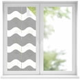 thumbnail image 1 of Grey Ripple Window Privacy Film, Simple Gray White Waves Aesthetics Static Cling UV Sun Blocking Heat Control Window Tint Day and Night, Non-Adhesive One Way Windows Privacy Cover 19.6''x39.3'', 1 of 7
