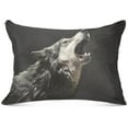 thumbnail image 1 of Grey Roaring Wolf Plush Pillow Case, Zippered Bed Pillow Pillowcases, Super Soft and Cozy Pillowcase Covers for Sleep Decor Giftsation - Queen Size 20x30in, 1 of 7