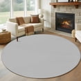 thumbnail image 1 of Grey Round Rugs 5ft, Farmhouse Solid Gray Color Modern Art Non Slip Washable Rug Runner, Low Pile Indoor Floor Carpet Mat Bathroom Rugs for Living Room, Bedroom, Kids Room, 1 of 9