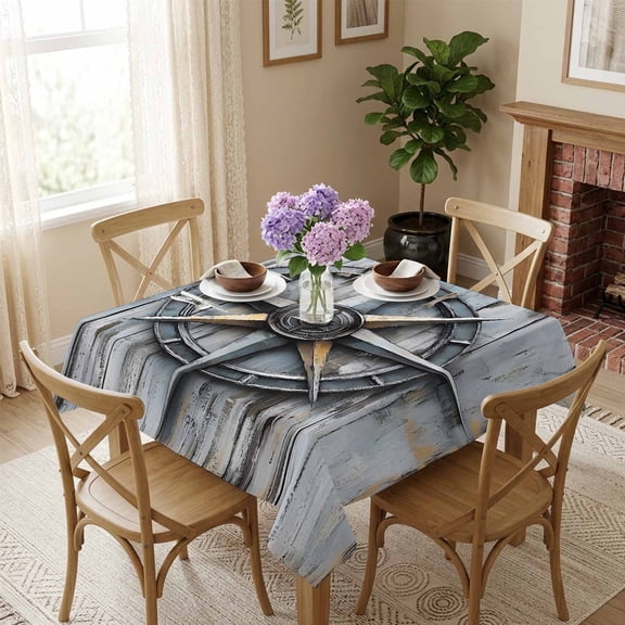 Grey Rubber Square Tablecloth 54x54 Inch Retro White Wood Grain Waterproof Polyester Tablecloth for Dining Table, Washable Table Cover for Kitchen Dining Room Wedding Decoration,Stain Resistant