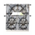 thumbnail image 1 of Grey Rudder Coastal Swag Curtains for Living Room/Bedroom Windows, Summer Beach Retro Nautical Kitchen Curtains and Valances Set 36 Inch Length, Light Filtering Swags Valance Curtain Panels, 1 of 5