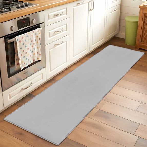 Grey Runner Rugs 2x6 ft Solid Color Washable Hallway Rugs Non-Slip Floor Mats Absorbent Carpet Bedside Runners for Bedroom Kitchen Bathroom Laundry Room