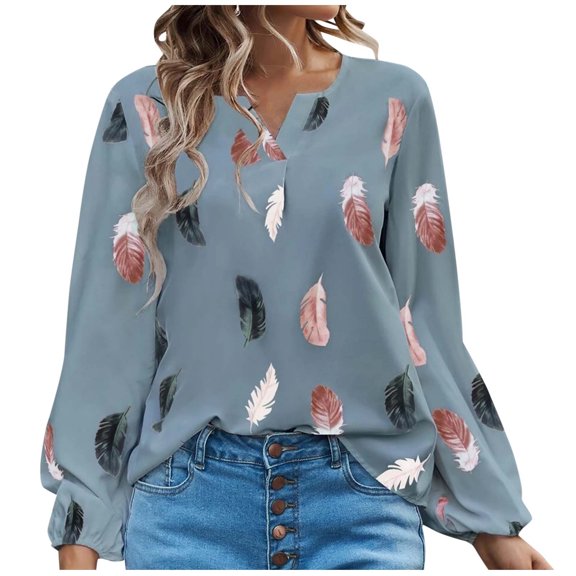 Royal Blue Thin Feather Plain T Shirt for Ladies Fall Summer Long Short Sleeve V Neck Spandex Tops Shirt Womens 2026 Clothing Country Concert Y2K XXL