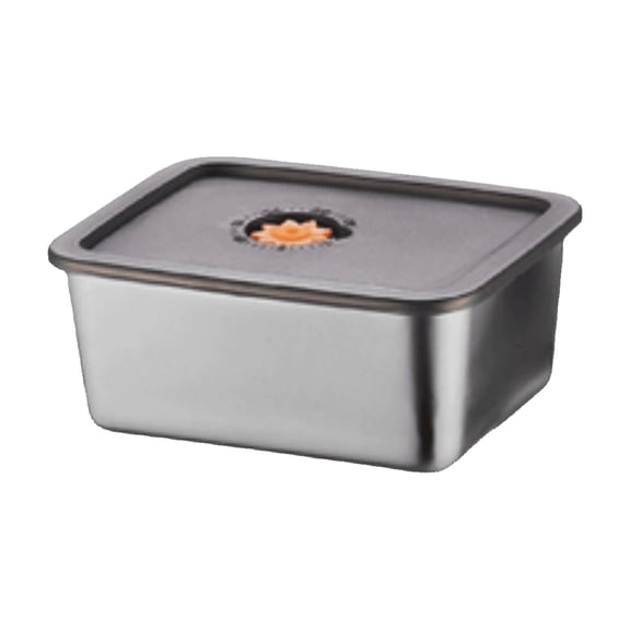 Grey S Stainless Steel Food Storage Vessel With Airtight Lid For Kitchen And Fridge Display