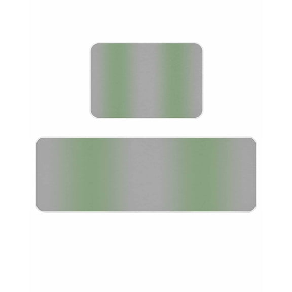 Grey Sage Kitchen Mats for Floor 2 Piece, Green Gradient Modern Ombre Art Absorbent Non-Slip Kitchen Rugs Comfort Standing Mat for Laundry, Hallways 20"x24"+20"x48"