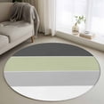 thumbnail image 1 of Grey Sage Round Living Room Rugs 3.3 ft, Green and White Striped Geometric Washable Area Rug with Non-Slip Sturdy Edge Binding Round Front Door Mat Floor Carpet for Entryway, 1 of 9