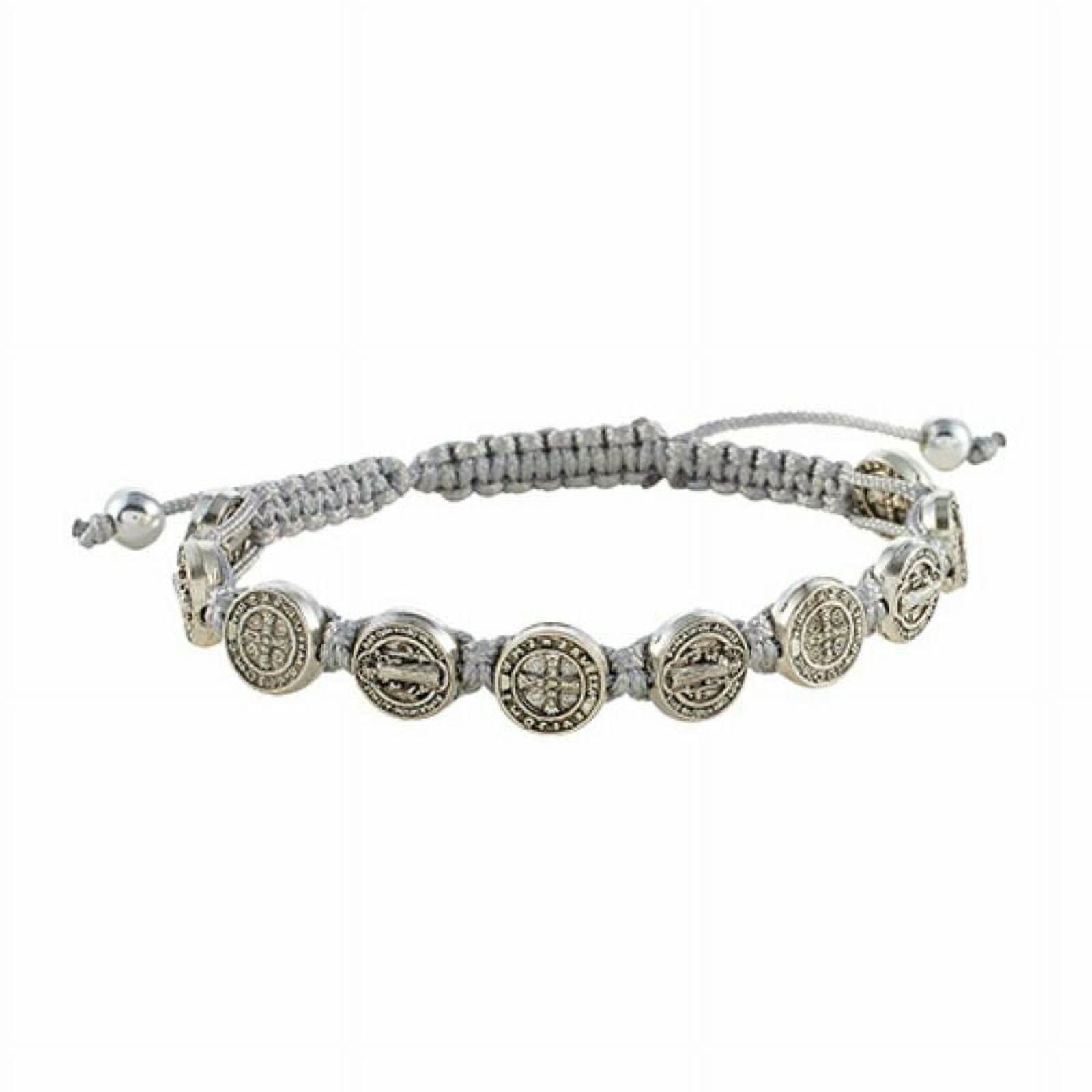 4Pcs Saint Benedict Medal Bracelets - Adjustable Stone Beaded Protection Jewelry