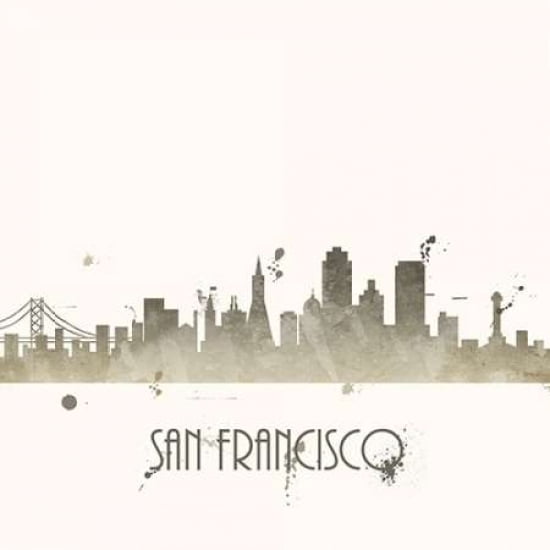 Grey San Francisco - Sq Canvas Art - Anna Quach (24 x 24)