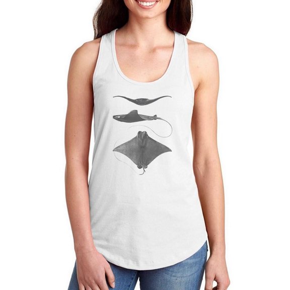 Grey-Scale Stingrays Ii. Racerback Tank Women -Studio W Designs, Female XX-Large