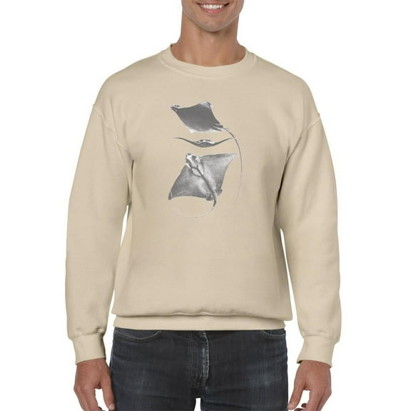 Grey-Scale Stingrays Iii. Sweatshirt Men -Studio W Designs, Male XX-Large