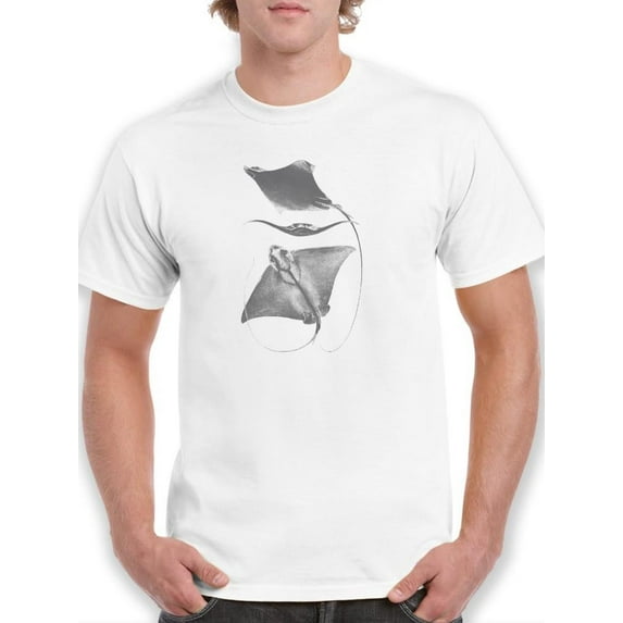 Grey-Scale Stingrays Iii. T-Shirt Men -Studio W Designs, Male x-Large