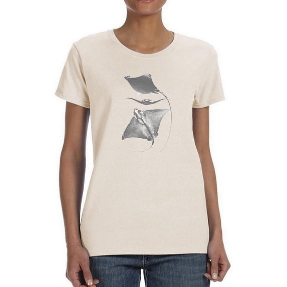 Grey-Scale Stingrays Iii. T-Shirt Women -Studio W Designs, Female Small