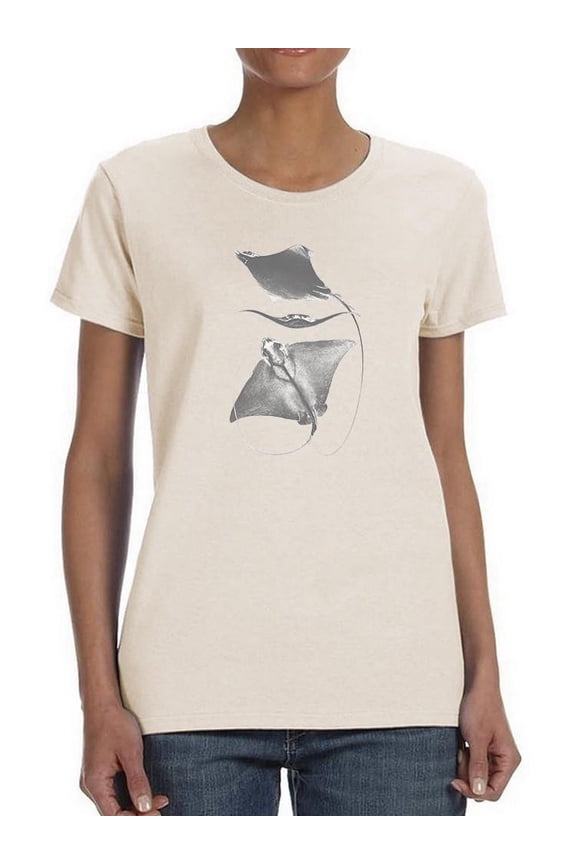 Grey-Scale Stingrays Iii. T-Shirt Women -Studio W Designs, Female x-Large