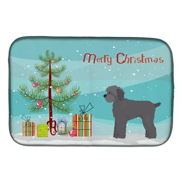 Grey Schnoodle Christmas Tree Dish Drying Mat