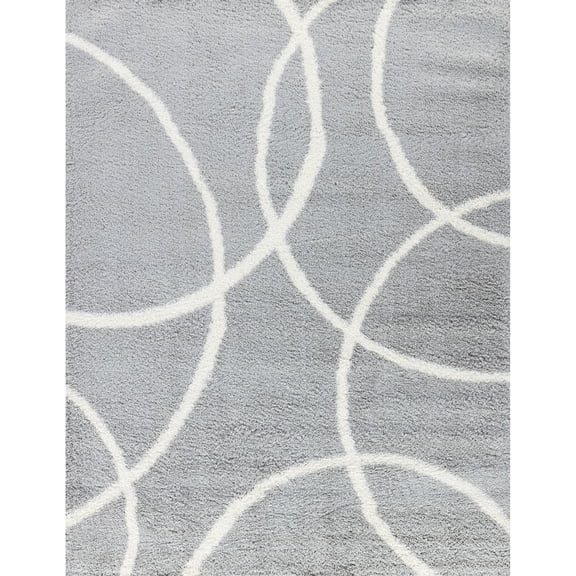 Grey Shag Area Rug - Timeless Look & Kid - Friendly - Nursery - Cozy Environment