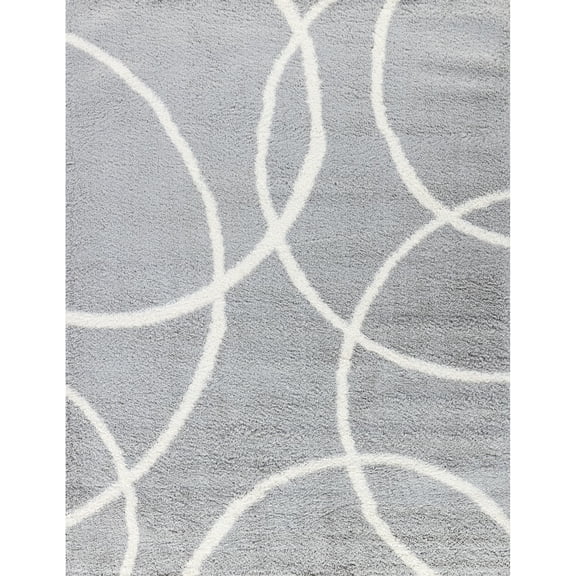 Grey Shaggy Rug - Stain Resistant & Elegant - Guest Room - Inviting Ambiance