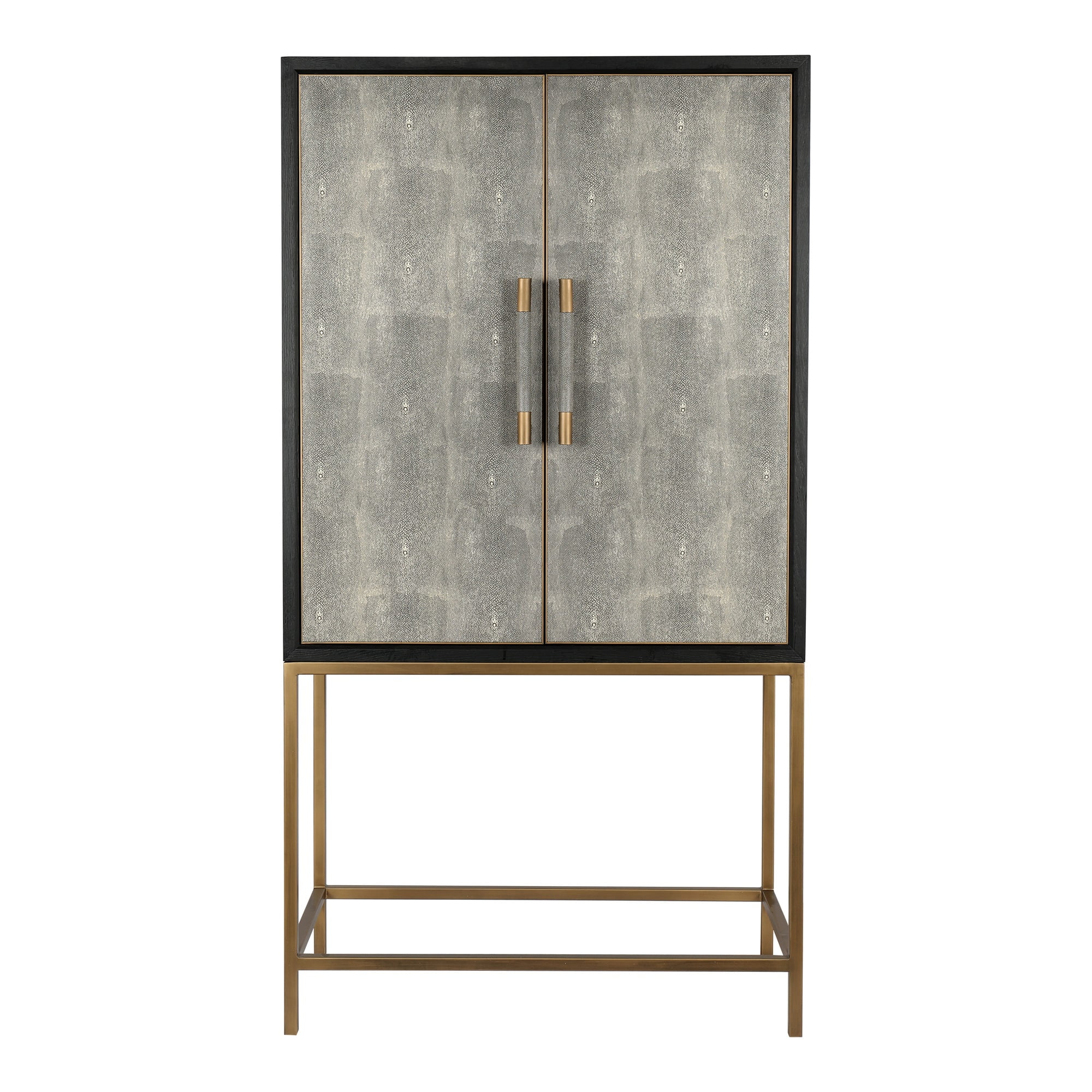 Trent 38" Gray Solid Oak Contemporary Bar Cabinet