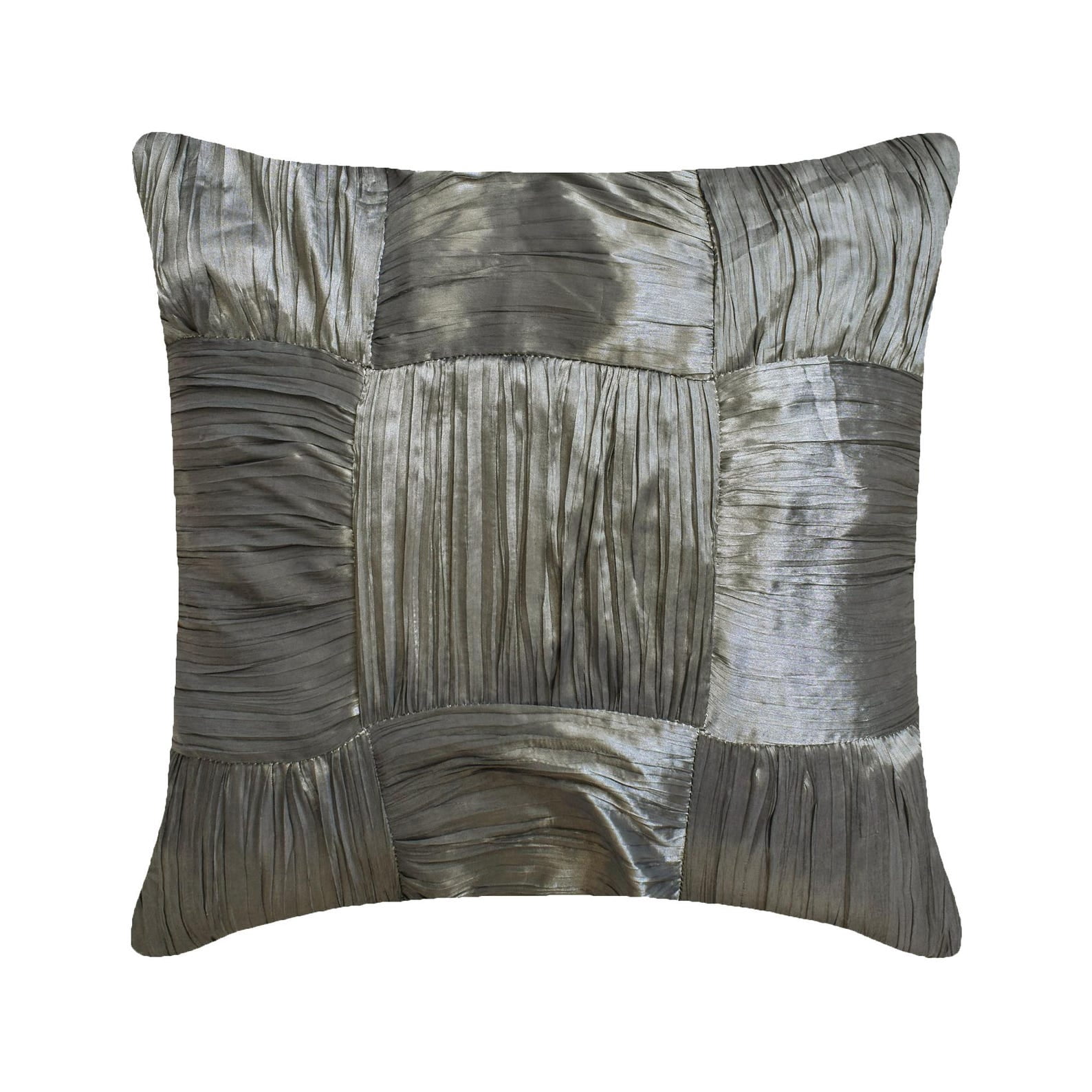 Grey Shams, Checkered Crushed Solid Color Pillow Shams, 24x24 inch ...