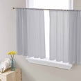thumbnail image 1 of Grey Sheer Curtains 45 Inch Length 2 Panels Set for Living Room/Bedroom, Modern Pure Gray Semi Curtain Sheers Drapes Rod Pocket Curtains Window Treatment Set 52''x45''x2, 1 of 7