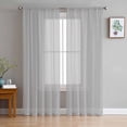 thumbnail image 1 of Grey Sheer Curtains 63 Inch Length 2 Panels Set for Living Room/Bedroom, Modern Pure Gray Semi Curtain Sheers Drapes Rod Pocket Curtains Window Treatment Set 52''x63''x2, 1 of 7