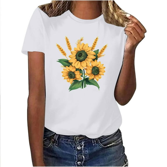 Grey Shirts for Women Graphic Womens White Tank Top Ribbed Women Summer Tops With Sleeves Generic Womens Tops Hide Belly