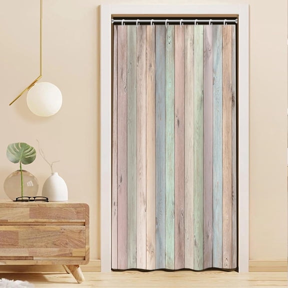 Grey Shower Curtain for Bathroom, Farmhouse Barn Door Shower Curtains 72x72inches Wood Stripes Fabric Waterproof Shower Curtain Set with Hooks for Stall RV Hotel