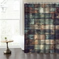 thumbnail image 1 of Grey Shower Curtain for Bathroom, Farmhouse Barn Door Shower Curtains 84x84inches Wood Stripes Fabric Waterproof Shower Curtain Set with Hooks for Stall RV Hotel, 1 of 6
