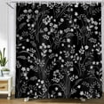 thumbnail image 1 of Grey Shower Curtain, Boho Floral Flower Shower Curtains for Bathroom, Modern Farmhosue Waterproof Fabric Shower Curtain Set with Hooks 72x84 Inch, 1 of 6