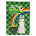 thumbnail image 1 of Grey Siberian Husky St. Patrick's Day Flag Garden Size 11.25 in x 15.5 in, 1 of 3