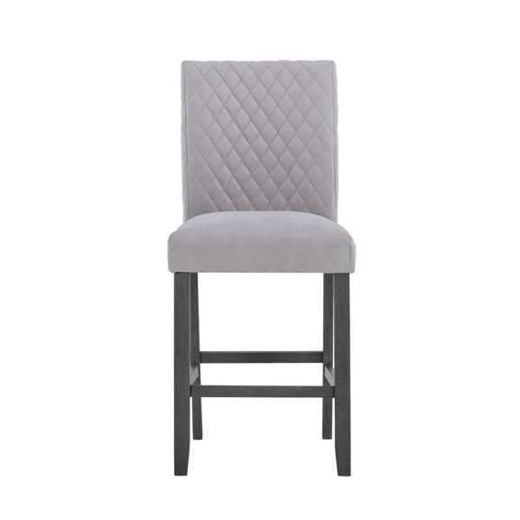 Grey Side Chairs with Block Legs and Padded Seats - Fit for Dining Space