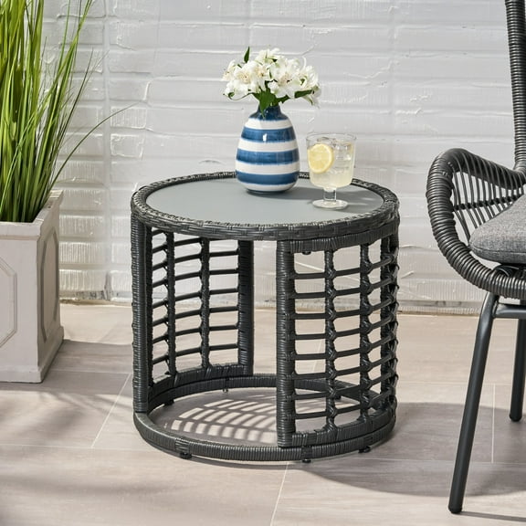 Grey Side Table, 18.64in D X W 16.28in H, 11.9lb, Drink Accompanying Table Exquisite 18.64" 16.28" 11.98 Lb