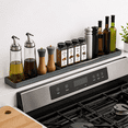 Grey Silicone 30 Inch Magnetic Over Stove Spice Rack Kitchen Organizer ...